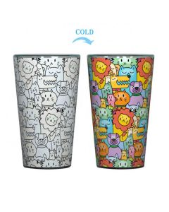 Custom Glasses Cold Color Changing Glass Tumbler Coffee Cup for Cold or Hot Drinks