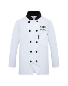 Unisex-adult Long Sleeve Chef Uniform Kitchen Work Coat Jacket for Man and Woman