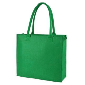 Custom Felt Handbag Shoulder Bag 15.75"W x 14.57"H Zippered Shopping Bag Grocery Tote for Daily Xmas Gift