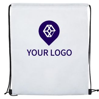 Custom Non-woven 14.5W x 17.5H Drawstring Bag Sport backpacks Lightweight Rope Bags for School Travel Hiking Gym