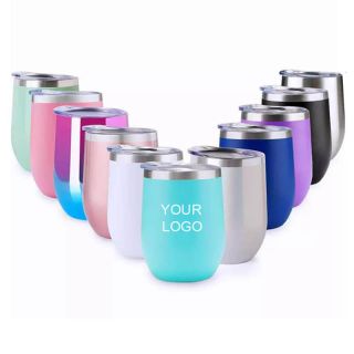 Custom 12oz Egg Shaped Coffee Cup Durable Double Wall Stainless Steel Vacuum Tumbler