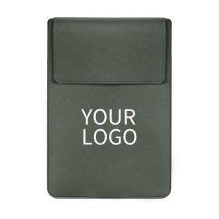 Custom 14" PU Leather Briefcase Business Laptop Sleeve Case Bag