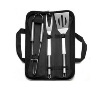 Custom 3PCS/SET BBQ Accessories Stainless Steel Barbecue Tools With Oxford Bag for Outdoor