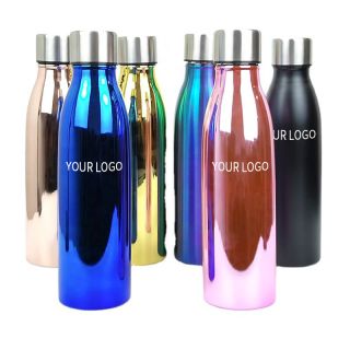 Custom 550 ml Double Wall Stainless Steel Flask Cola-Shaped Vacuum Water Bottle with Pressing Lid