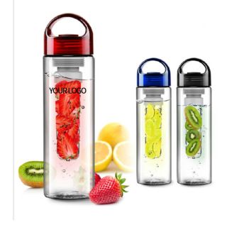 Custom 680ml Water Bottles BPA Free Tritan Plastic Fruit Infuser Bottle for Sports Travel Daily