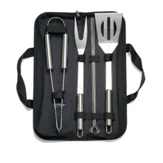 Custom 7PCS/SET Stainless Steel Barbecue Tools Accessories With Oxford Bag for Outdoor BBQ