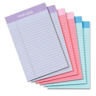 Custom A6 Lined Notepad Office Notebook 80 Sheet Memo Paper Stickers