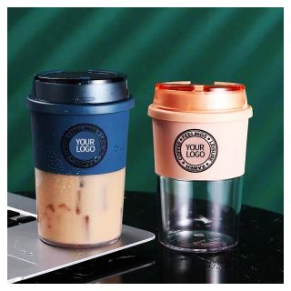 Custom BPA-Free PP Plastic Water Bottle Coffee Mug Juice Cup With Lid