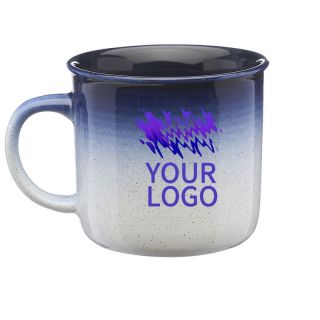 Custom Ceramic Speckled Campfire Coffee Mugs 14 Ounces Gradient Color Speckle Mugs Bistro Tea Cup