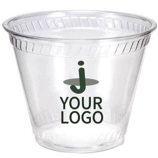 Custom Clear 9oz. Plastic Squat Cups Coffee Cup Disposable Tall Tumblers for Cold Drinks Snack Salad
