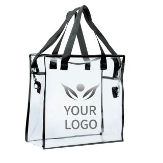 Custom Clear PVC Shopping Tote Waterproof Storage Bag for Home Travel