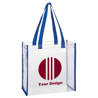 Custom Clear PVC Tote Bag 12" W x 12" H Perfect for Stadiums and Outdoor Events