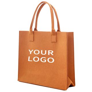 Custom Colorful Felt Handbag 14.96"W x 14.96"H Elegant Shopping Tote Large Grocery Gift Bag