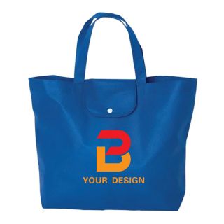 Custom Compact Folding Non-Woven Tote Bag 15"H x 18" W