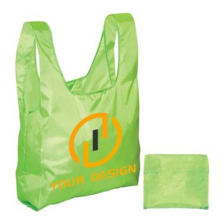 Custom Compact Folding Polyester Tote Bag Bag 16"H x 15.5" W