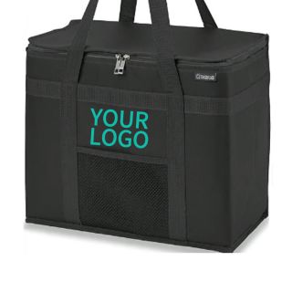 Custom Cooler 13.78” x 11.81” Bags Non-woven Insulated Thermal Grocery Tote Bags for Picnic Car Pizza Cake Fresh Ice Drink Carrier