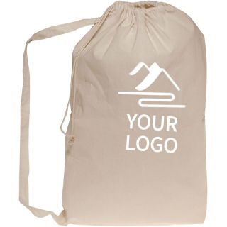Custom Cotton Laundry Bag Large Sports Backpack Gym Bag Hiking Travel Drawstring Bags