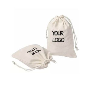 Custom Drawstring Cotton 3.5"w x 7"H Bag Eco-friendly Snack Candy Bags Sunglasses Pouches Travel Makeup Bag