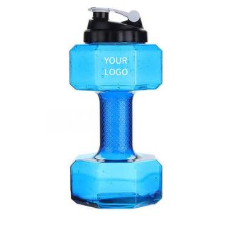 Custom Dumbbell Water Bottle 2L BPA Free Protein Shaker Plastic Water Bottle for Gym Fitness