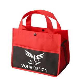 Custom Durable Mini Snap Non-Woven Lunch Tote Bag 8.5" H x 11" W