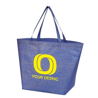 Custom Durable Non-Woven Crosshatched Tote Bag 13"H x 20" W