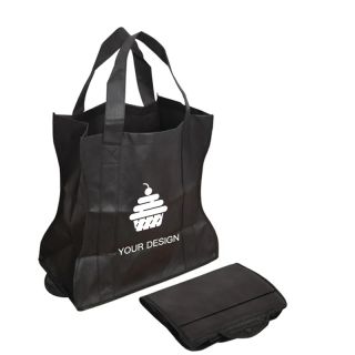 Custom Durable Snap-Fold Non-Woven Tote Bag 15" H x 15.5" W x 8.75" D