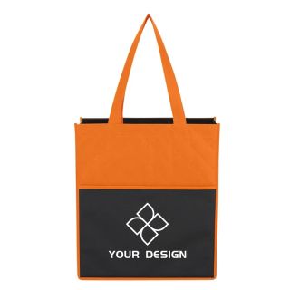 Custom Durable Water-Resistant Non-Woven Shopping Tote Bag, 14.75"H x 13" W