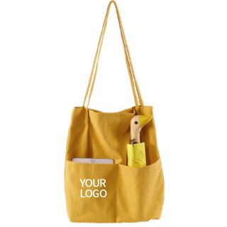Custom Eco-friendly Fashion Cotton 13.5" H x 14.5"W Tote Bag Durable Recycled Handbag for Work School Shopping