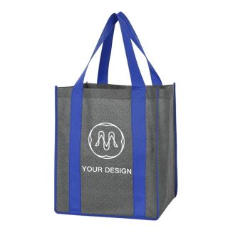 Custom Eco-Friendly Heathered Non-Woven Shopper Tote Bag 15" H x 13" W