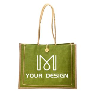 Custom Eco-Friendly Jute Tote Bag 14"H x 18" W x 5.5"D