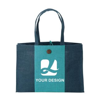 Custom Eco-Friendly Natural Jute Tote Bag 13"H x 17" W