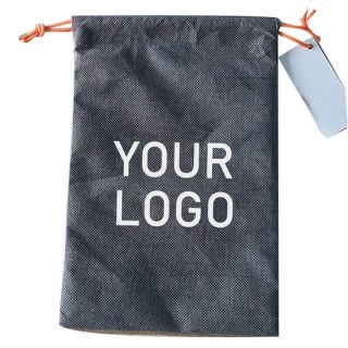 Custom Eco-friendly RPET Non-woven 14.17"W x 11.42"H Drawstring Shoe Bags Storage Pouch Travel Packaging Bag