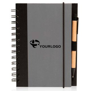 Custom Eco-friendly Spiral notebook with Recycled Paper Pen Two-tone Color Journal