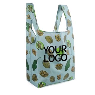 Custom Eco-friendly T-shirt 12"W x 23"H Bag Grocery Shopping Tote RPET Polyester Merchandise Bags