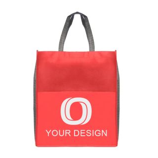 Custom Elegant Design Non-Woven Tote Bag with Pocket 16.34"H x 13.78" W