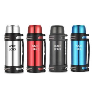 Custom Extra Capacity 1.2L Double Wall Vacuum Thermos with Handle 304 Stainless Water Bottle for Camping Travel