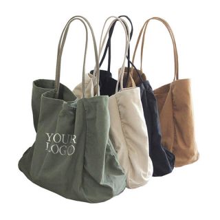 Custom Extra Large Cotton 14.17" L x 8.27" W Shopping Bag Reusable Casual Grocery Tote Bag 