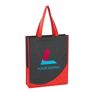Custom Eye-Catching Non-Woven Tote Bag with Accent Trim 15"H x 12" W