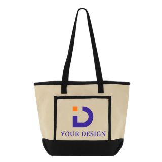 Custom Fashionable Cotton Canvas Tote Bag 13"H x 18" W with 29" Handles