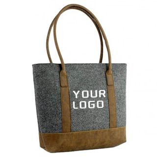 Custom Felt Boat Bag 16.14"W x 14.17"H Handbag Fashionable Grocery Tote Shopping Bag for Promotion