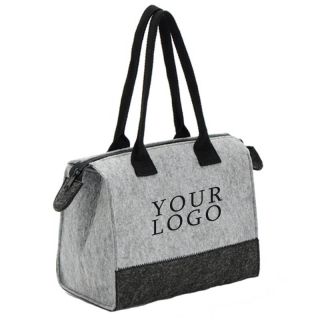 Custom Felt Handbag 9.06"W x 8.27"H with Zipper for Lady Eco-friendly Reusable Grocery Tote Lunch Bag