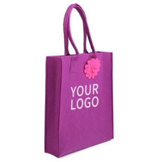 Custom Felt Laptop Bag Grocery Tote Bags Office Files Document Briefcase with Soft Handles