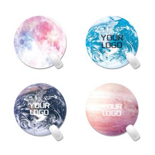 Custom Full-color Printing Round Mouse Pad Promotional Planet Mousepad