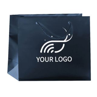 Custom Gift Bag 10W x 8H Laminated Paper Shopping Tote Retail Takeout Bags with Handle