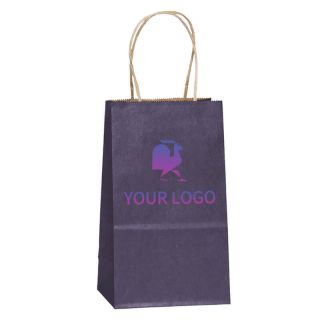 Custom Gift Bag 5.25 x 3.25 x 8.25 inch Matte Paper Tote Shopping Retail Bags with Handles