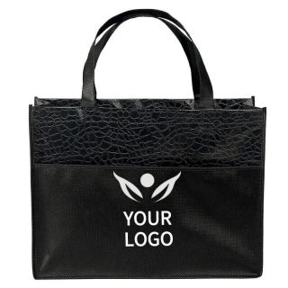 Custom Gloss Laminated 16W x 12H Non-woven Gift Tote Reusable Shopping Bag Grocery Bags