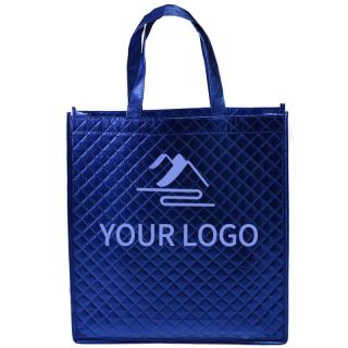 Custom Glossy Non-woven Bag Die Cut Tote Laminated Gift Bags Shopping Grocery Bag