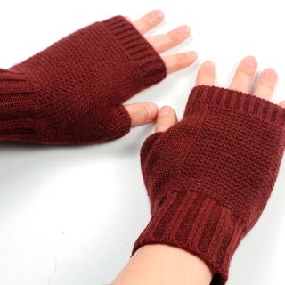 Custom Half Finger Gloves Knitted Fingerless Winter Gloves Warm Hand Mittens