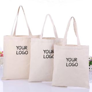 Custom Heavy Duty Cotton 12.2"W x 14.17"H Bags Cotton Reusable Shopping Tote Bags for Clothing Grocery Vegetable