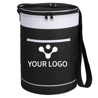 Custom Insulated Barrel Coolers Zippered Canvas Grocery Tote Takeout Bag Cooler Bags for Picnic Travel